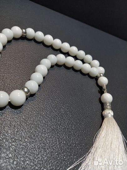 Четки православные 30 зерен Белый агат