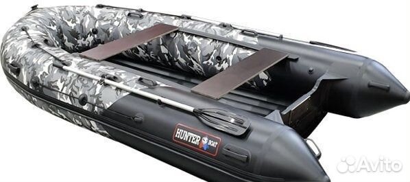 Надувная лодка Хантер 380 про кмф хаки нато