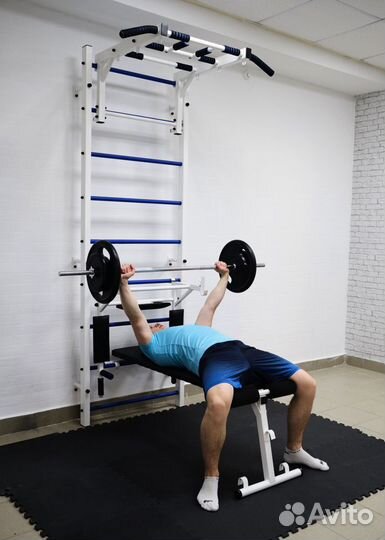 Шведская стенка 4в1 синие перекладины