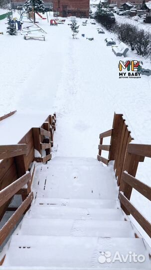 Зимняя деревянная горка Snow Fox, скат 5,9 m