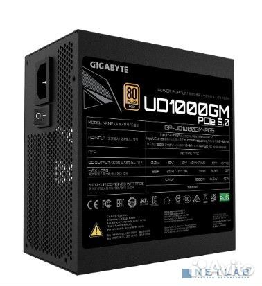 Блок питания Gigabyte ATX 1000W GP-UD1000GM PG5 80+ gold (24+4+4pin) apfc 120mm fan 8xsata Cab Manag