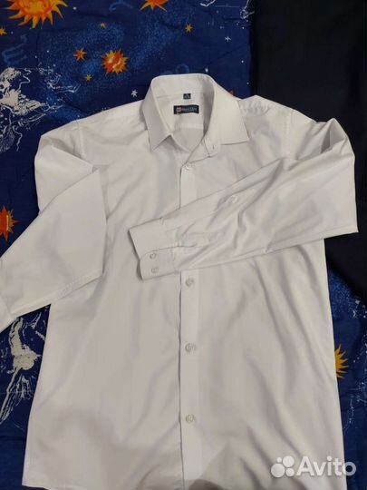Белая рубашка на мальчика ромт 152 158