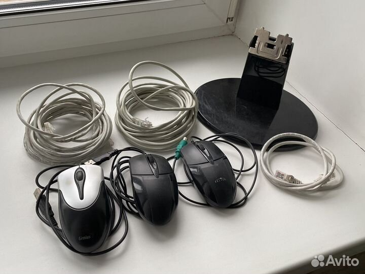 Кабель, радиотелефон, мышка для пк, держатель мони