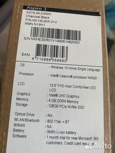 Ноутбук acer aspire 3