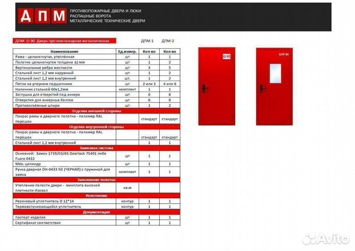 Дверь противопожарная металлическая