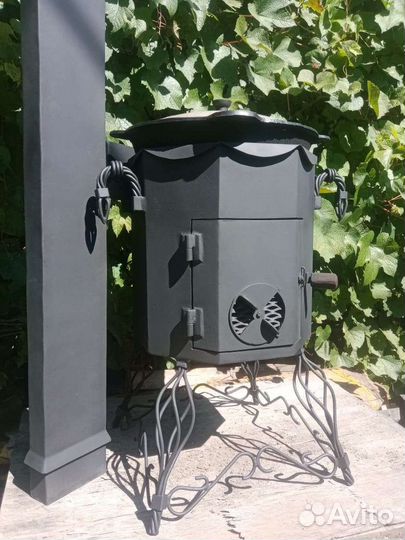 Печь для казана с трубой