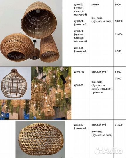 Люстры плетеные потолочные абажуры