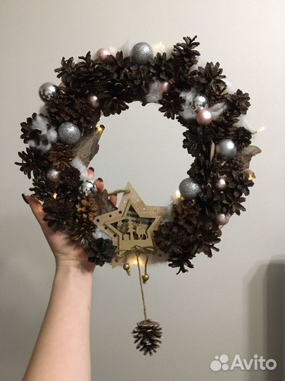 Новогодний венок (декор) для дома ручная работа