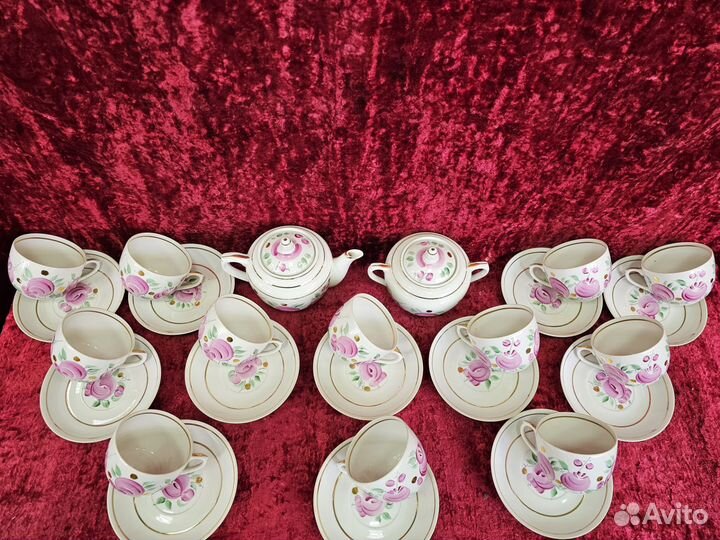 Чайный сервиз Агашки дфз Вербилки 60е 26 предметов