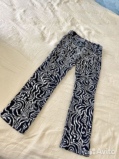Брюки черно-белые, Zara, XS - зебра