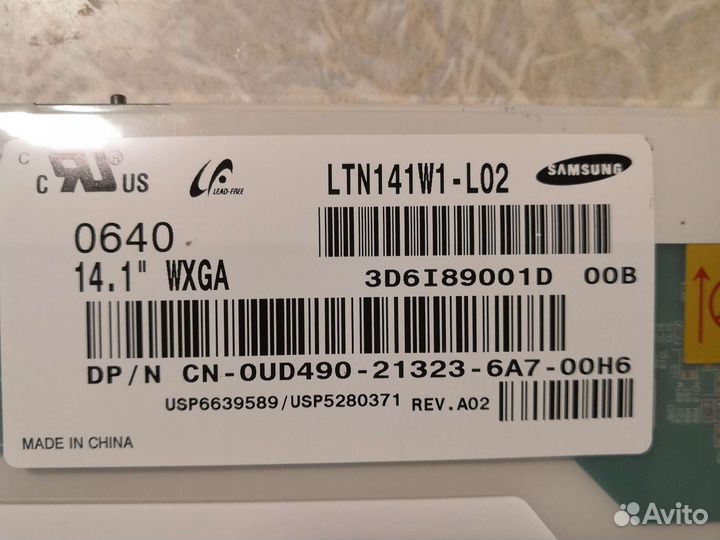 Матрица LTN141W1-L02 LP154W01 Tl A2