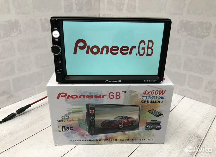 Магнитола Pioneer 1DIN с экраном bluetooth GRS-883