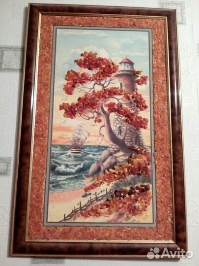 Картина с янтарем