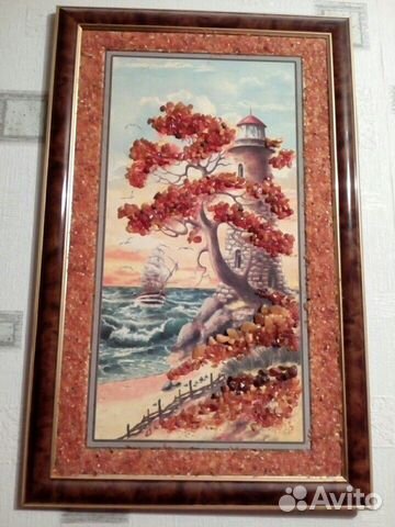 Картина с янтарем