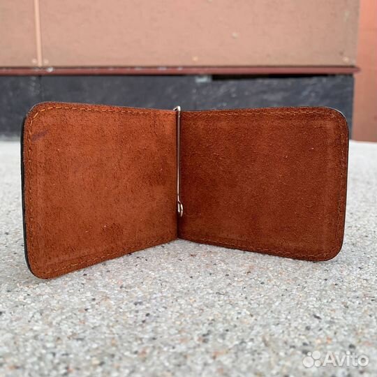 Зажим для денег + карта rusultras logo коньяк