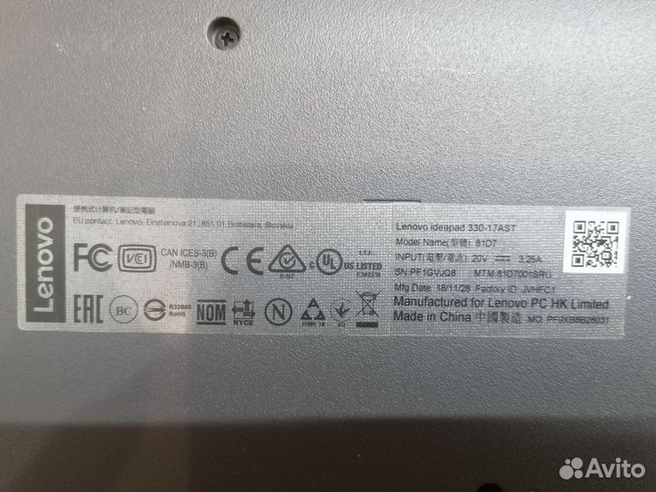 Ноутбук lenovo ideapad 330