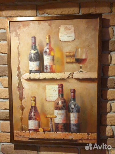 Картина маслом Винные бутылки