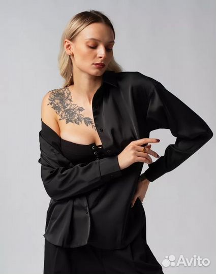 Шелковая рубашка оверсайз