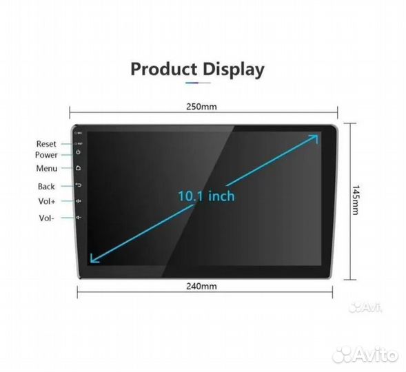 Android 11 10.1 дюймов 2/32GB магнитола 2 din