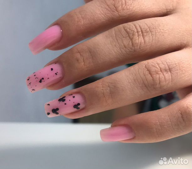Маникюр укрепление гелем шеллак наращивание ногтей