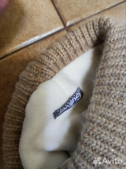 Шапка зимняя для девочки 52 54 gulliver бежевая