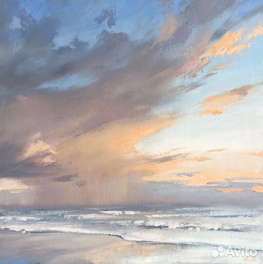 Картина маслом закат на Бали