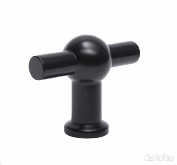 Мебельные ручки черные кнопка