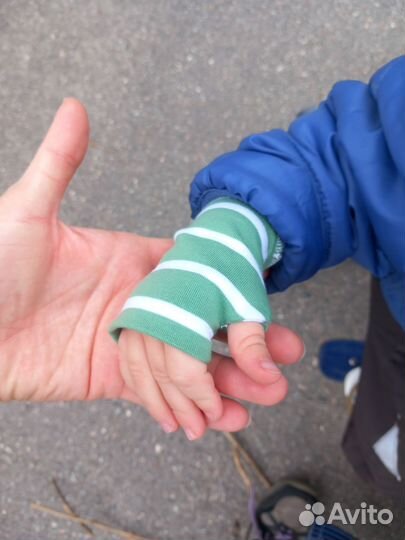 Митенки детские полосатые