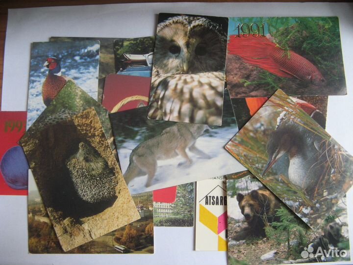 Календарики, карточки, открытки 80-90х годов