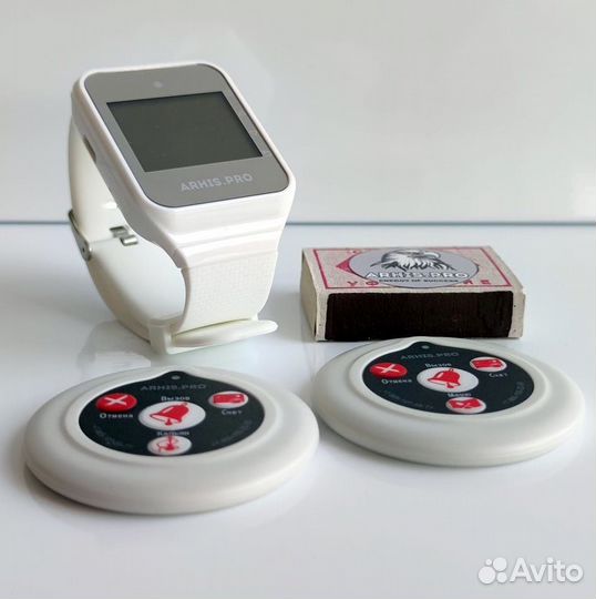 Беспроводная кнопка вызова официанта с часами