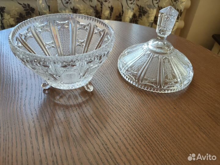 Хрустальная конфетница, Чехословакия, 1970-е