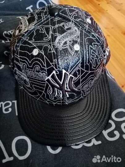 Бейсболка New era NY Yankees винтаж кожаная
