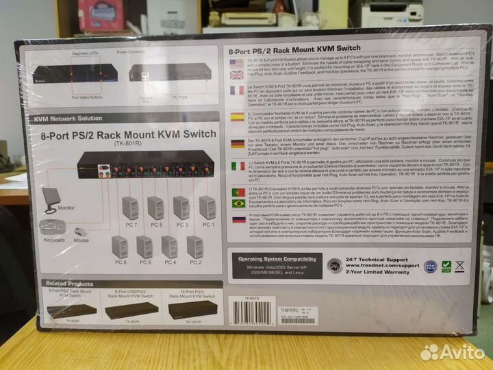 KVM переключатель на 8 портов
