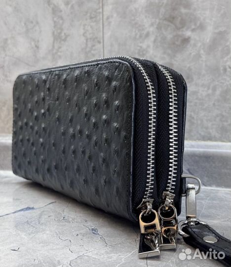 Мужской клатч кожа страуса ручная работа