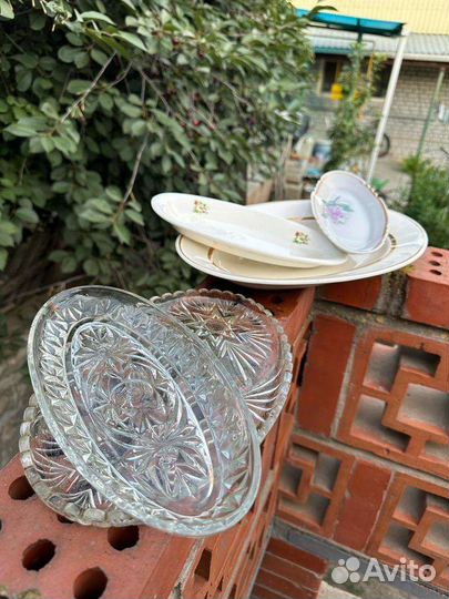 Блюда фарфор, хрусталь