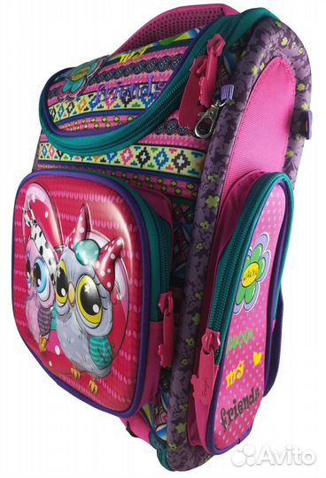 Рюкзак ортопедический школьный для девочки, совы