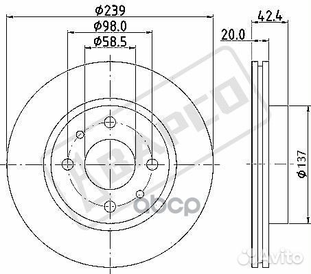 BD0005 bapco Диск тормозной передний вентил. BD