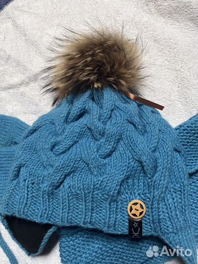 Комплект шапка и снуд зимний