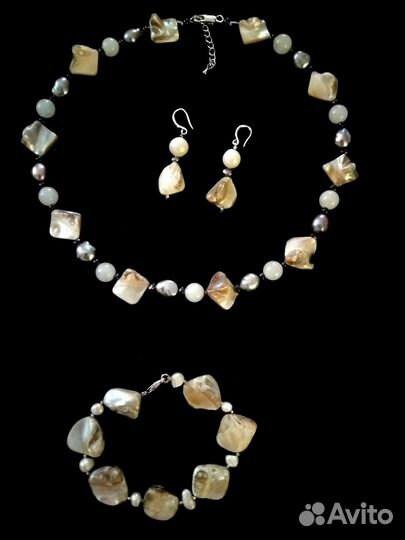 Комплект с натуральным жемчугом