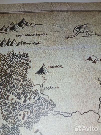 Властелин колец, карта Средиземья, хоббит