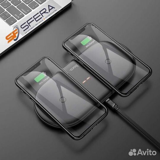 Беспроводная зарядка hoco CW23 2 в 1