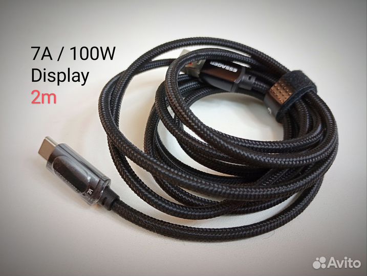 Кабель зарядки с дисплеем. Провод type-c, iPhone