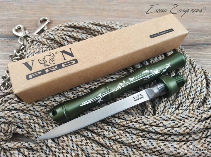 Нож на резьбе Бамбук K097-2 зелёный