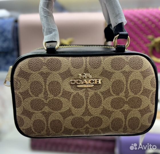 Сумка Coach канва+натуральная кожа