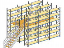 Мезонин складской полочный б/у