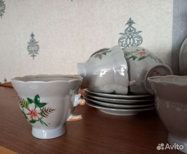 Чайный сервиз СССР из тонкого фарфора 
