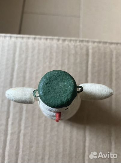 Елочная ватная игрушка СССР Снеговик, Дед Мороз