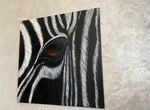 Картина «Взгляд зебры» холст ручная работа
