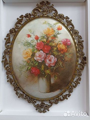 Картина шелкография в бронзе