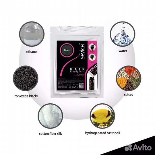 Пудра для густоты волос (маскирующая залысины)